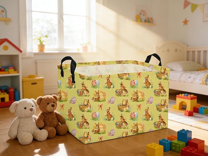 Rectangle Easter Baskets Kids Baskets Cute Storage Bin Organizer Box for Room Decor Gift Basket