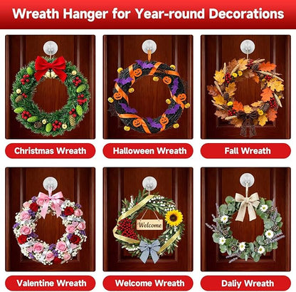 Suction Cup Hooks for Shower, Bathroom,Glass Windows,Tile – Towel, Loofah, No-Drill Wreath Hanger for Front Door Waterproof Hook Hold,Silver 4packs