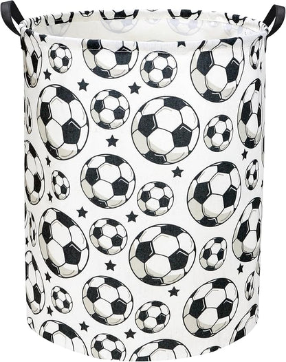 HIYAGON Kids Laundry hamper Baby Hamper for Nursery Boy and Girl Hamper Cute Kids Toys Storage Bin Organizer Soccer Room Decor for Home(Soccer)