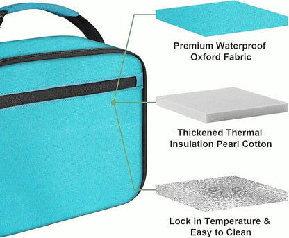 Kids Lunch Box for Boys Girls Lunch Bag Insulated Durable Lunchbox Children Lunch Tote Bag for School Light Blue