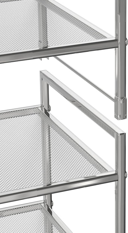 Simple Houseware 3-Tier Stackable Mesh Shoe Rack, Silver