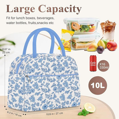 Lunch Bag Lunch Box for Women, Cute Corduroy Insulated Reusable Work Leakproof Simple Adults Large Lunch Boxes Tote Bag Men Cooler Bag
