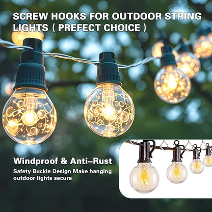 20 PCS Ceiling Hooks for Hanging Plants,Screw Hooks for Wind Chimes,Bird Feeder,Lanterns,Christmas Decorations Outdoor String Lights (Rose Gold)