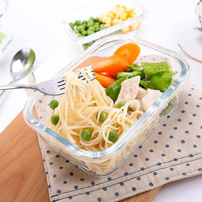UMEIED 10 Pack Glass Food Storage Containers with Lids Leakproof, Airtight Glass Meal Prep Containers For Lunch, On The Go, Leftover, Dishwasher Safe