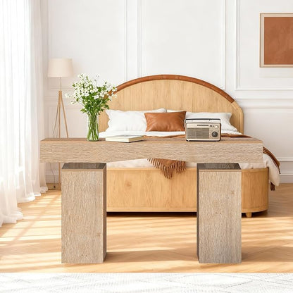 63 Inch Long Entryway Table Bold, Wooden Console Table with Socket Farmhouse Sofa Table for Entrance, Hallway, Living Room, Behind Couch(Oak Brown)