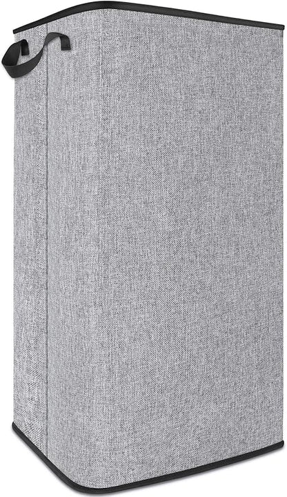 SNIGJAT Extra Large Laundry Hamper, 100 L Tall Laundry Basket with Sturdy Handles, Dirty Clothes Basket for Bedroom, Large Hamper, Sturdy Storage Organizer for Clothes Toys Grey