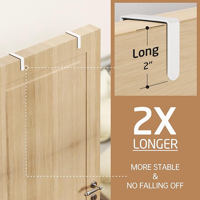 KES Over The Door Ironing Board Holder, Ironing Board Hanger Over Door Organizer with Storage Shelf Y and T Shaped Fits for 1 3/8 Doors White, HIR501A-WH