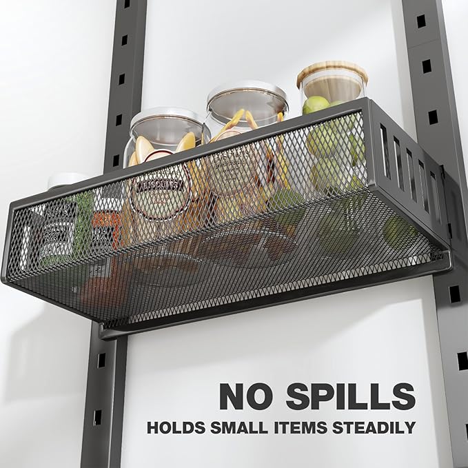 Pantry Door Organizers and Storage,6-Tier Large Wide Metal Heavy-Duty Frame Over the Door Spice Rack, 2 in 1 Wall-Mounted or Hanging shelf for Kitchen, Bathroom, Laundry Room, Bedroom, Closet &Nursery