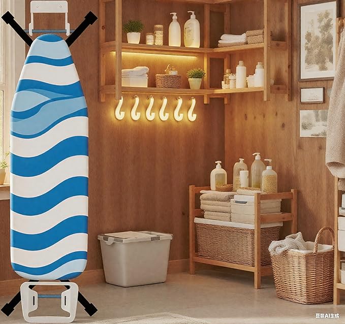Ironing Board Holder Wall Mount, 5-Inch Wall Mount Ironing Board Hanger, Metal Holder for Laundry Room, Space-Saving & Easy Install,White (2 Pack)