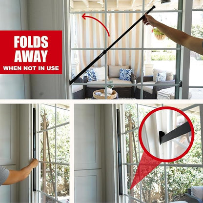 SECURITYMAN Sliding Door Security Bar-Child Proof Sliding Door Lock Bar with Anti Lift Lock - Fits Most Doors & Windows - Adjustable Patio Door Security Bar (18.75"- 51.1") Black