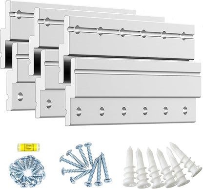 6" Heavy Duty French Cleat Picture Hanger,Aluminum Z Bar Clips, Interlocking Wall Mounting Brackets for Hanging Mirror, Panel, Whiteboard, Cabinet, Shelf, Headboard, Photoes (3 Pairs up to 70 lbs)