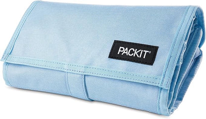PackIt® Freezable Lunch Bag, Sky Blue, Built with EcoFreeze® Technology, Foldable, Reusable, Zip and Velcro Closure with Buckle Handle, Designed for Work Lunches and Fresh Lunch On the Go