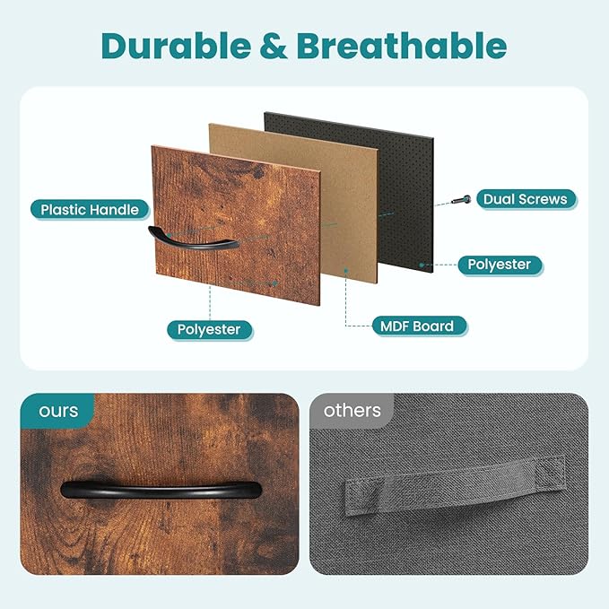 OLIXIS Dresser for Bedroom with 5 Drawers, Wide Chest of Drawers, Fabric Bedroom Dresser with Drawer Organizer, Storage Organizer Unit with Fabric Bins for Closet, Living Room, Hallway, Brown