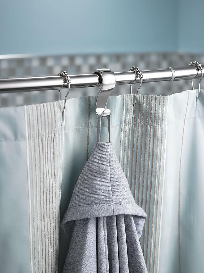 Moen DN2141CH 60 Inch Adjustable Stainless Steel Double Curve Shower Rod for 5ft Long Shower Tubs, Chrome