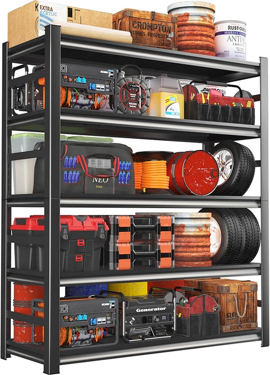 78" H|48" W All-Metal Garage Shelving Unit and Storage-Easy Assembly Shelves 5-Tier Rack|Heavy-Duty Adjustable Shelf|Steel Shelves for Industrial,Warehouse,Basement (18" D x 48" W x 78" H)