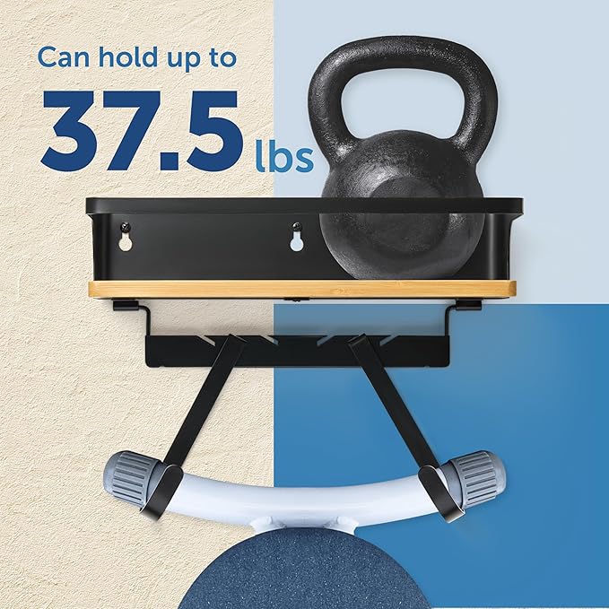 Maplefield Ironing Board Hanger with Shelf - Modern, Alloy Steel - Space-Saving Iron Storage & Laundry Organization - Board Wall Mount for Y & T Leg Styles - Integrated Appliance Holder - Wall Mount