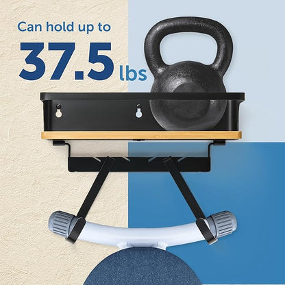 Maplefield Ironing Board Hanger with Shelf - Modern, Alloy Steel - Space-Saving Iron Storage & Laundry Organization - Board Wall Mount for Y & T Leg Styles - Integrated Appliance Holder - Wall Mount