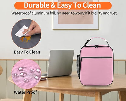 Lunch Box for Men - Reusable Lunch Bag Men Adult Women- Insulated Small LunchBox (Pink)