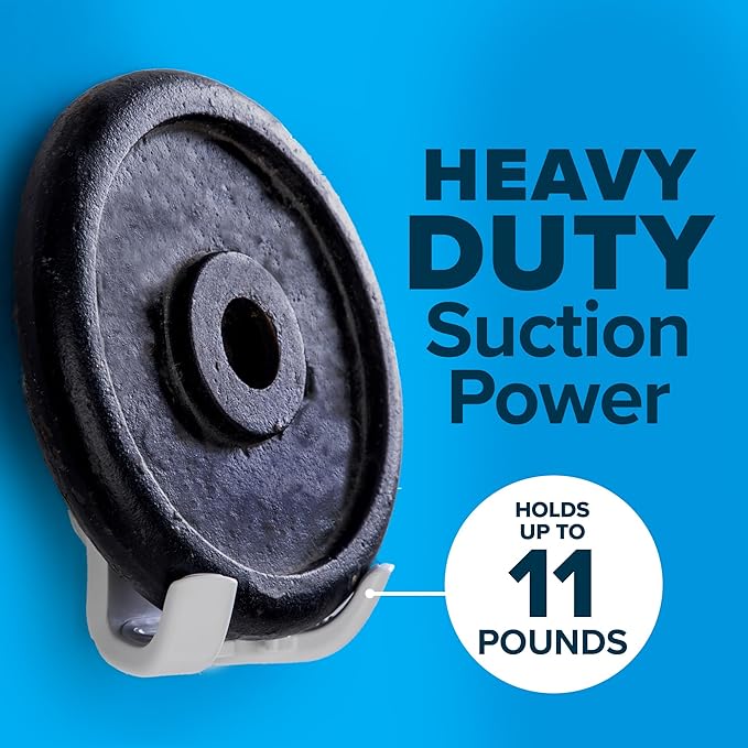 SlipX Solutions Power Lock Suction Cup Hook, Razor Holder & Phone Cradle (Perfect for Shower & Mirror, Holds 11 lbs, 2 Pack)
