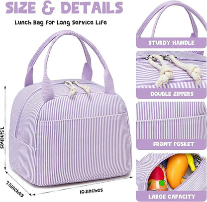 Bluboon Lunch Bag for Women Men Cute Corduroy Lunch Tote Bags Reusable Insulated Lunch Box Large Capacity Reusable Insulated Cooler for Work Picnic or Travel