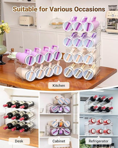 Larger Cup Organizer for Stanley Water Bottle, Kitchen Storage for Hydrojug Traveler 40 oz and Brumate Era 40 oz, Pantry Organizers and Storage for Simple Modern 40 oz Gifts (Larger-8-bottle)