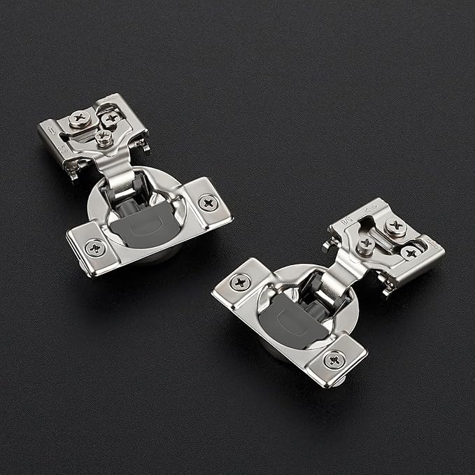 10 Pack 5 Pairs 5/8 inch Overlay Soft Close Hinges for Kitchen Cabinet Hinges Satin Nickel Hidden Hinges Stainless Steel Concealed Hinge self Closing