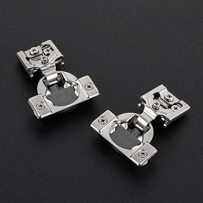60 Pack 30 Pairs 5/8 inch Overlay Soft Close Hinges for Kitchen Cabinet Hinges Satin Nickel Hidden Hinges Stainless Steel Concealed Hinge self Closing