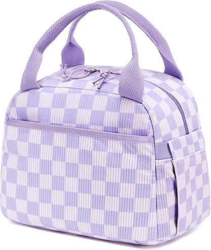 Bluboon Lunch Bag for Women Men Cute Corduroy Lunch Tote Bags Reusable Insulated Lunch Box Large Capacity Reusable Insulated Cooler for Work Picnic or Travel