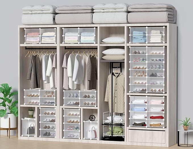 HOMIDEC Shoe Storage, 10-Tier Shoe Rack Organizer for Closet 20 Pair Narrow Shoes Shelf Cabinet for Entryway, Bedroom and Hallway
