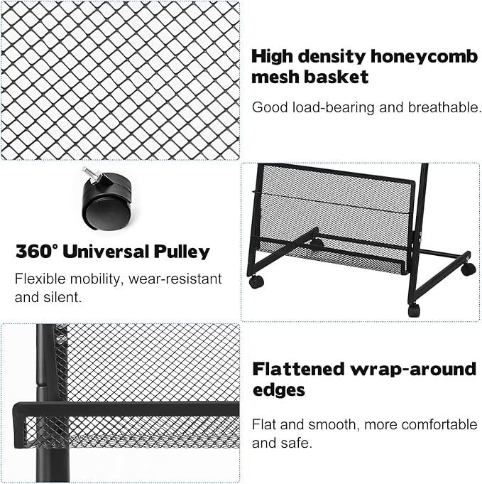 18.9''W Floor-Standing Magazine Display Rack, Rolling Journals, Brochure & Newspaper Stand, Literature Holder for Trade Shows, Exhibitions, & Offices, Black