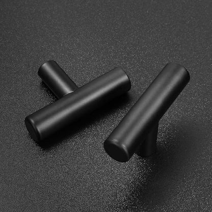 Estmoon 30 Pack Cabinet Knobs Matte Black Drawer Knobs Stainless Steel 2 Inch Overall Length Dresser Knobs for Cabinets Cupboard Bathroom Kitchen Hardware, Single Hole T Bar Knobs