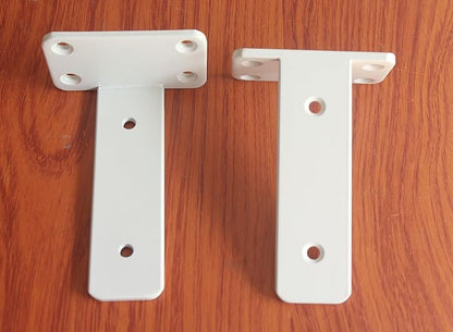12 Pack - 6 inch White Hidden L Shelf Bracket (1/5 Inch Thicked) Iron Floating Shelf Brackets Rustic Industrial Metal Brackets for Shelf Support