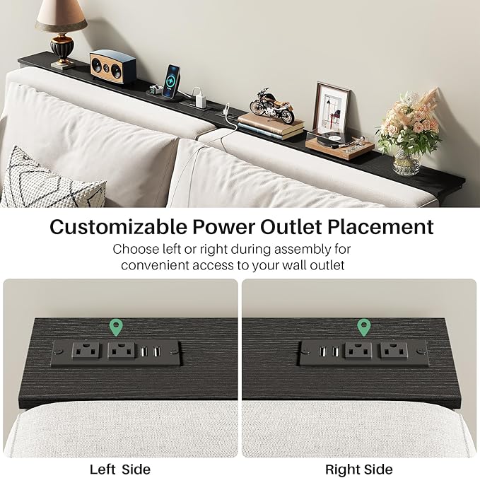 Kitstorack 2-Pack Black Console Table, 7.9" Deep Panel, Adjustable Height (25"-33") & with 2 Power Outlets, Behind Sofa Couch Table, Use Together or Separately - 79" L