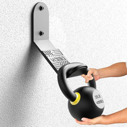 veimia Kettle Bell Wall Rack, Wall Mounted Kettle Bell Storage Hanger, Gym Storage Mount for many Size Kettlebell, Kettlebell Rack with rubber mat is choice for home or commercial gyms