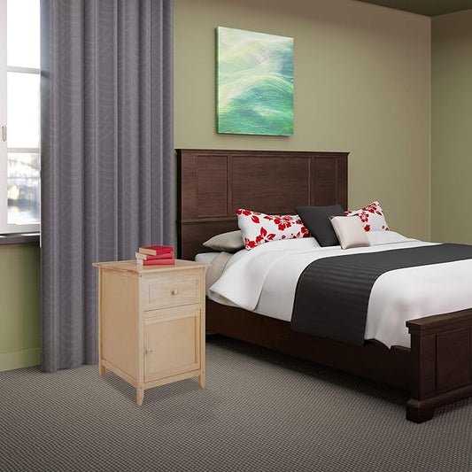 Winsome 25 x 18.9 x 14.96-Inch Composite Wood End/Night Table with Satine Nickel Knob, Natural (81115)