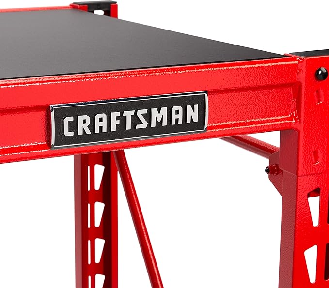 CRAFTSMAN 2-Shelf 3-Foot Tall Stackable Tool Chest Depth Storage Rack, 2-Pack, Red