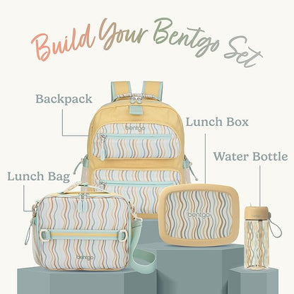 Bentgo Kids 5-Compartment Leak-Proof Bento-Style Lunch Box (Whimsy & Wonder Collection) - Ideal for Ages 3-7, Drop-Proof & Durable, Dishwasher Safe, & PFAS & BPA-Free Materials (Wavy)