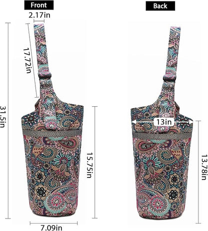 IwIeIaIrI Yoga Mat Bag for Women with Large Size Pocket and Zipper Pocket,Yoga Gifts Accessories with Adjustable Shoulder Strap- Fits Most Workout Stuff