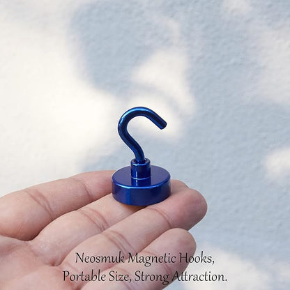 Neosmuk Magnetic Hooks, Heavy Duty 40lb+ Strong Magnet Hook for Cruise Cabins, Cruise Ship Essentials for Hanging, Metal Wall Refrigerator Hangers (Navyblue, 10 Pack)