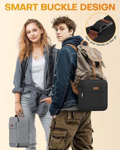 HOTOR Lunch Bag for Men & Women - Large Capacity Insulated Lunch Bag with Mutiple Pockets, Wear-Resistant Cooler Lunch Box for Office, Picnic, Black, 7L, 9.06" x 4.33" x 10.63"