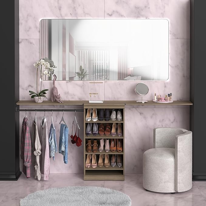 ClosetMaid Modular Storage Shelf and Hang Rod Kit, Sand