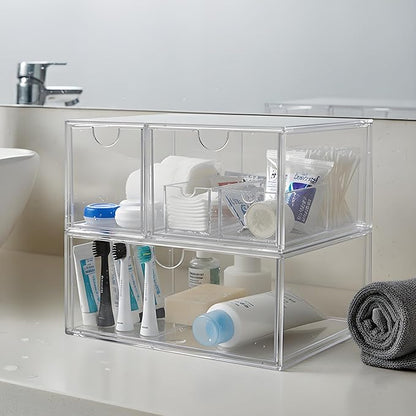 Coffee Pod and Tea Bag Organizer Drawer – Crystal-Clear Acrylic Tea Bag Drawer, Easy to Clean & Stackable for K-Cups, Tea, Sugar Packets in Office, Gym & Kitchen Cupboard (5-Pack)