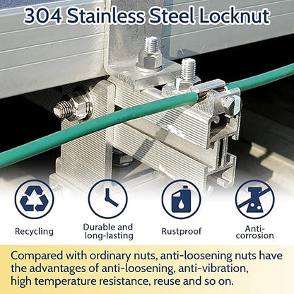 120 Pack 8#32 Nylon Insert Lock Nuts,304 (A2-70) Stainless Steel Locknuts,Standard Inch Thread Nylock Nuts