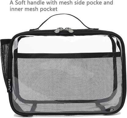 FlowFly Kids Lunch box Insulated Soft Bag Mini Cooler Back to School Thermal Meal Tote Kit for Girls, Boys,Clear