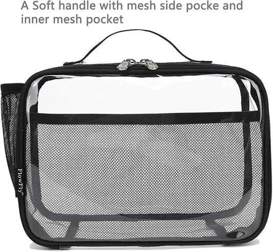 FlowFly Kids Lunch box Insulated Soft Bag Mini Cooler Back to School Thermal Meal Tote Kit for Girls, Boys,Clear
