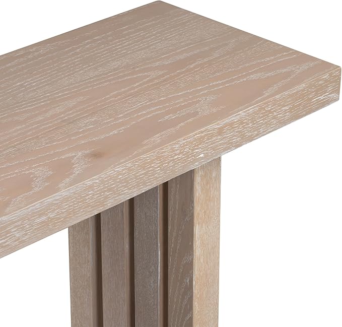 Uniquely Designed Oak Veneer Console Table, Modern Long Sofa Side Table with Distinctive Side Shapes, Suitable for Entryway, Hallway, Living Room, Foyer, Corridor,Easy Assembly (Natural-41RT)
