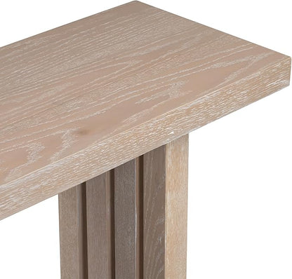 Uniquely Designed Oak Veneer Console Table, Modern Long Sofa Side Table with Distinctive Side Shapes, Suitable for Entryway, Hallway, Living Room, Foyer, Corridor,Easy Assembly (Natural-41RT)
