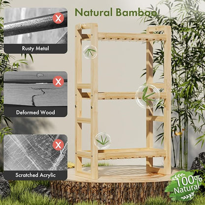 AmazerBath Bamboo Over The Toilet Storage Shelf - 3-Tier Bathroom Organizers and Storage Shelves, 2 in 1 Dual Stable Above Over Toilet Bamboo Shelf Home Storages Rack for Small Bathroom, Space Saver
