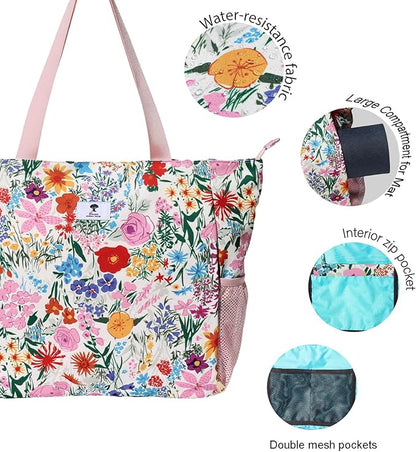 ESVAN Yoga Mat Bag Yoga Tote Carrier Shoulder Bag Carryall Tote for Office,Yoga,Pilates,Travel,Beach and Gym