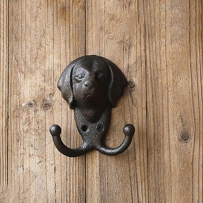 1 Pack Dog Leash Holder for Wall, Dog Coat Hooks, Animal Head Hooks（Dog's Head）
